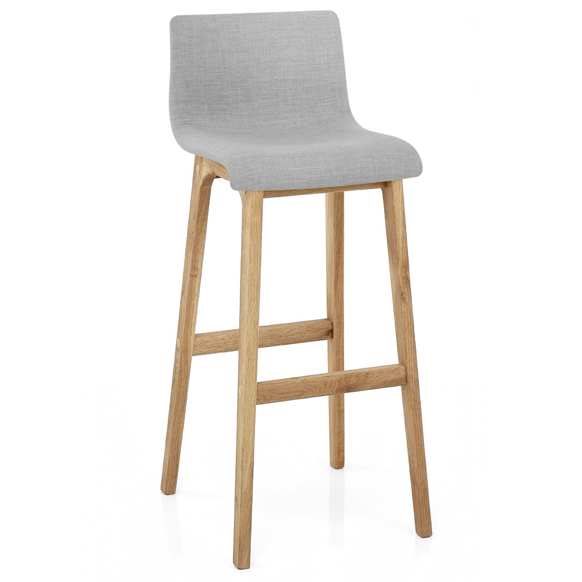 High Drift Oak & Light Grey Fabric Stool