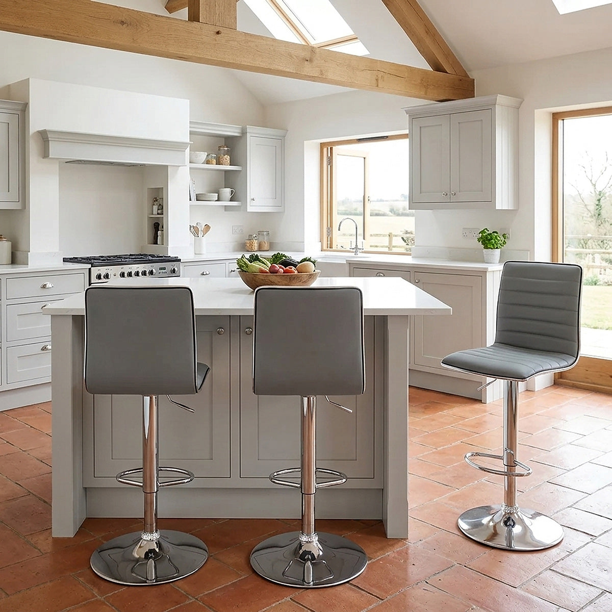 Hiline Bar Stool Grey