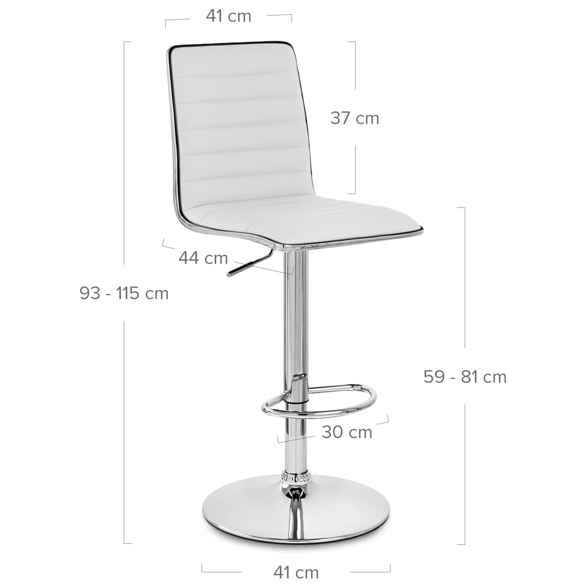 Hiline Bar Stool White