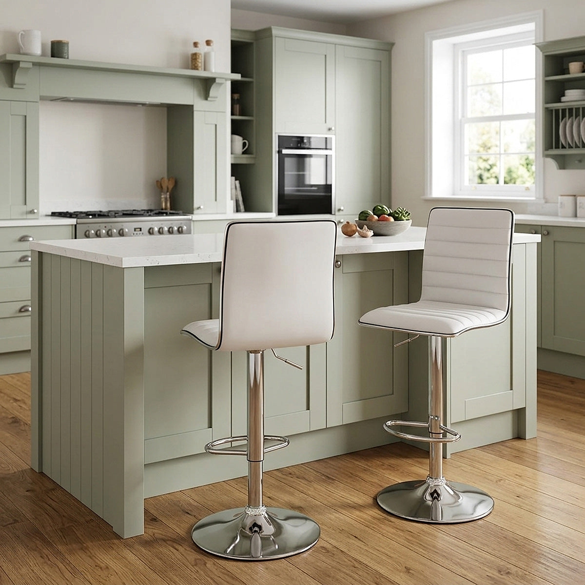 Hiline Bar Stool White