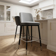 Hudson Stool Charcoal & Grey Fabric