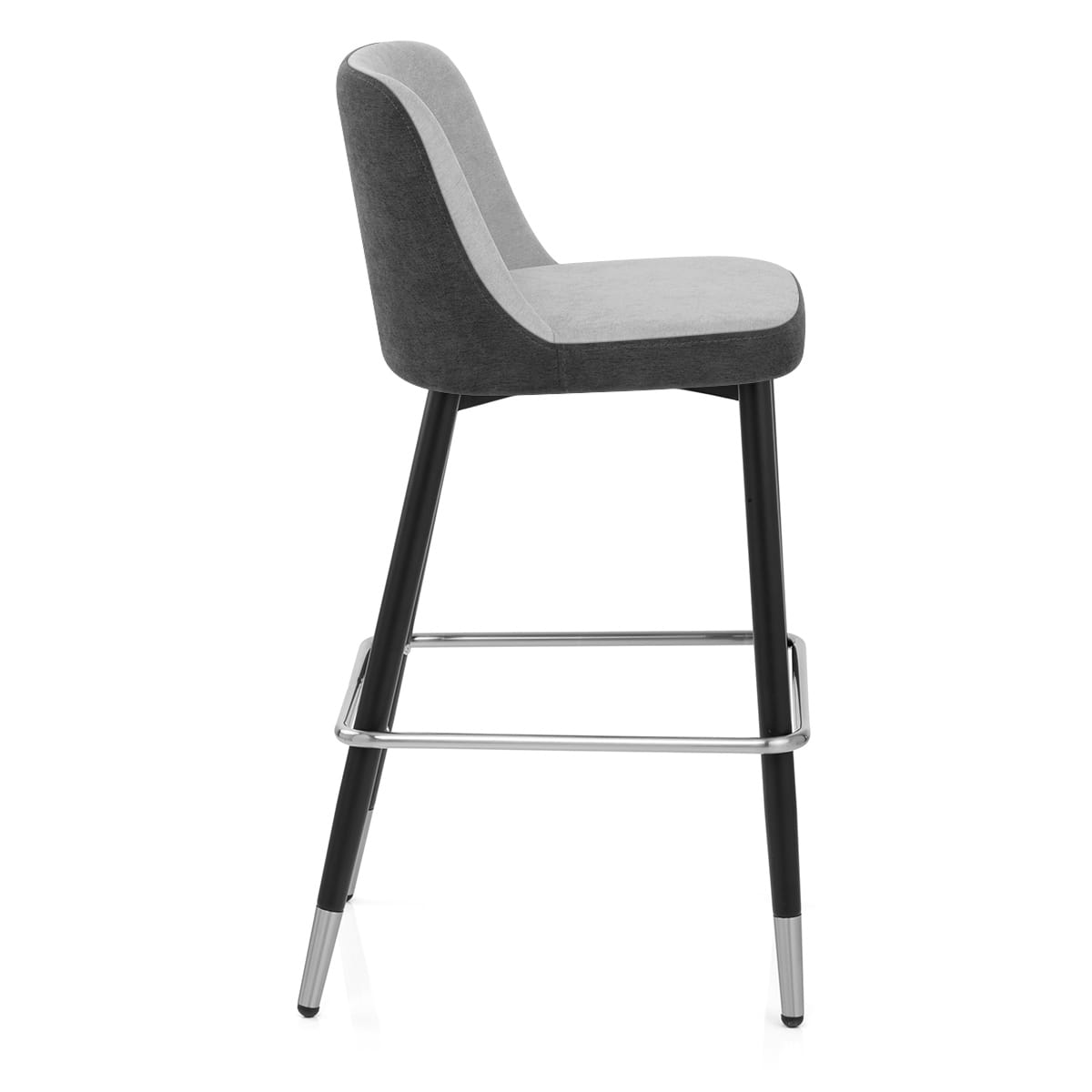 Hudson Stool Charcoal & Grey Fabric