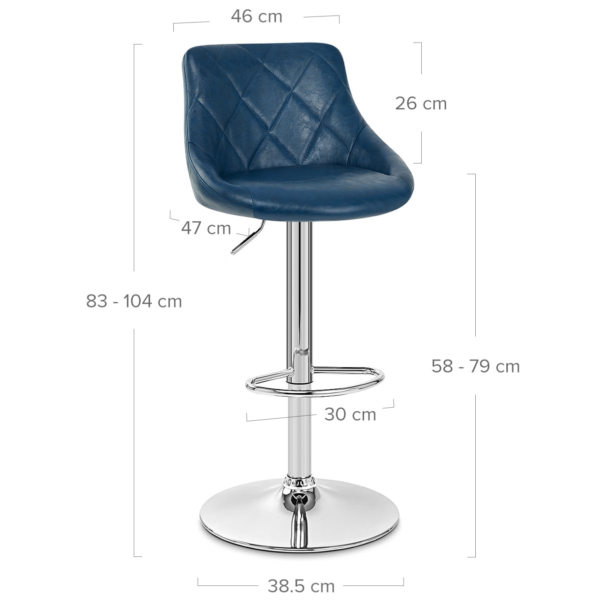 Hype Bar Stool Antique Blue