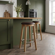 Ikon Kitchen Stool Oak & Brown