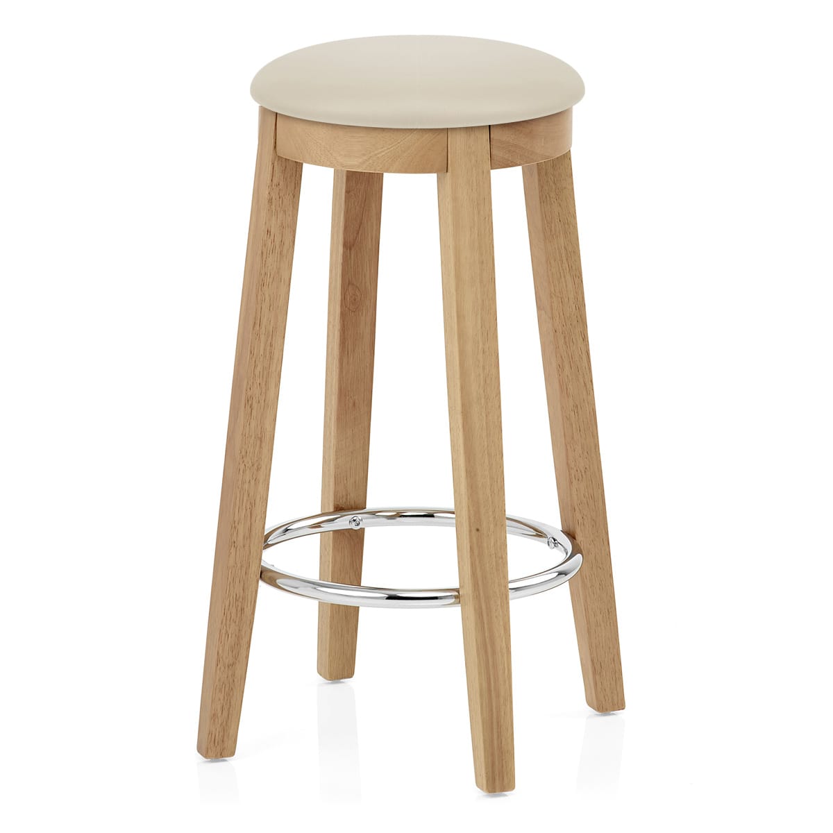 Ikon Kitchen Stool Oak & Cream