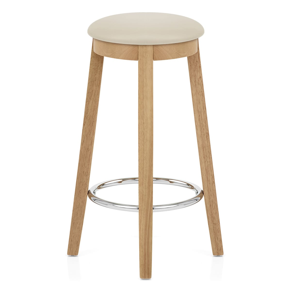 Ikon Kitchen Stool Oak & Cream