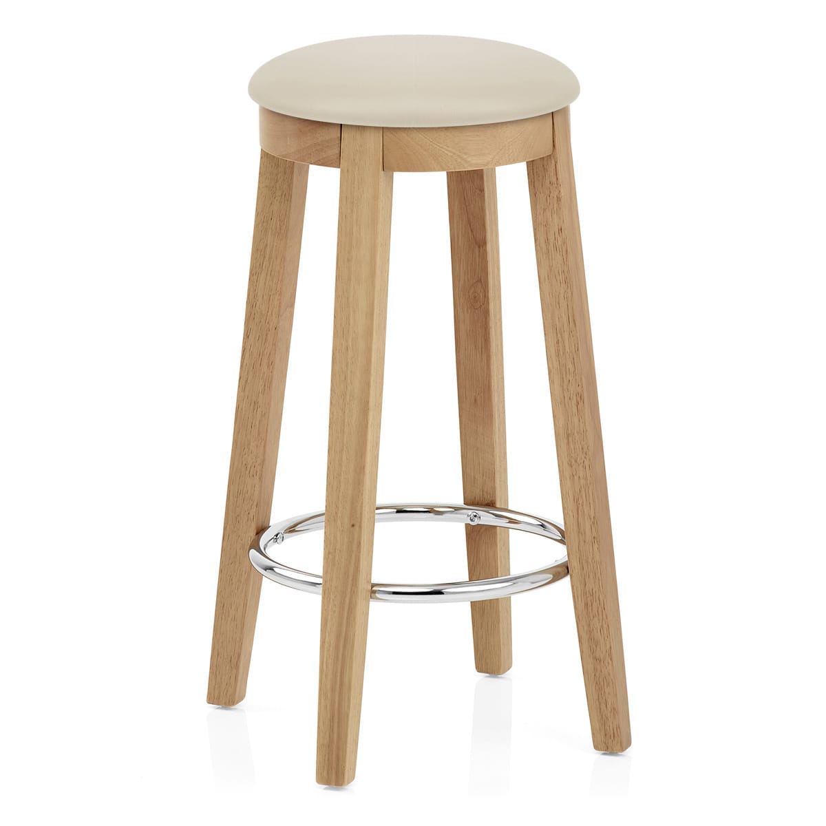 Ikon Kitchen Stool Oak & Cream