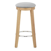 Ikon Kitchen Stool Oak & Grey Velvet