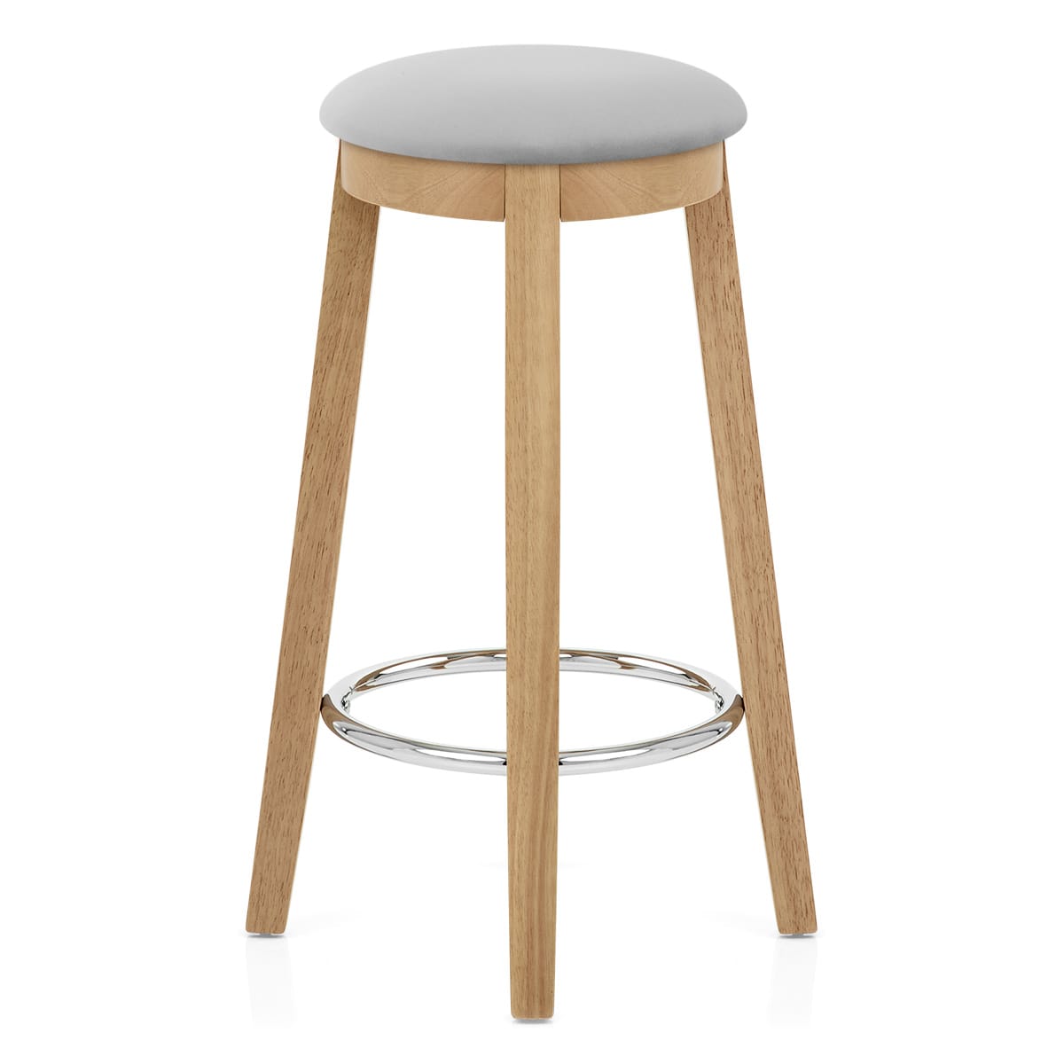 Ikon Kitchen Stool Oak & Grey Velvet