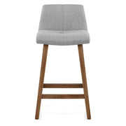 Impulse Wooden Stool Grey Fabric