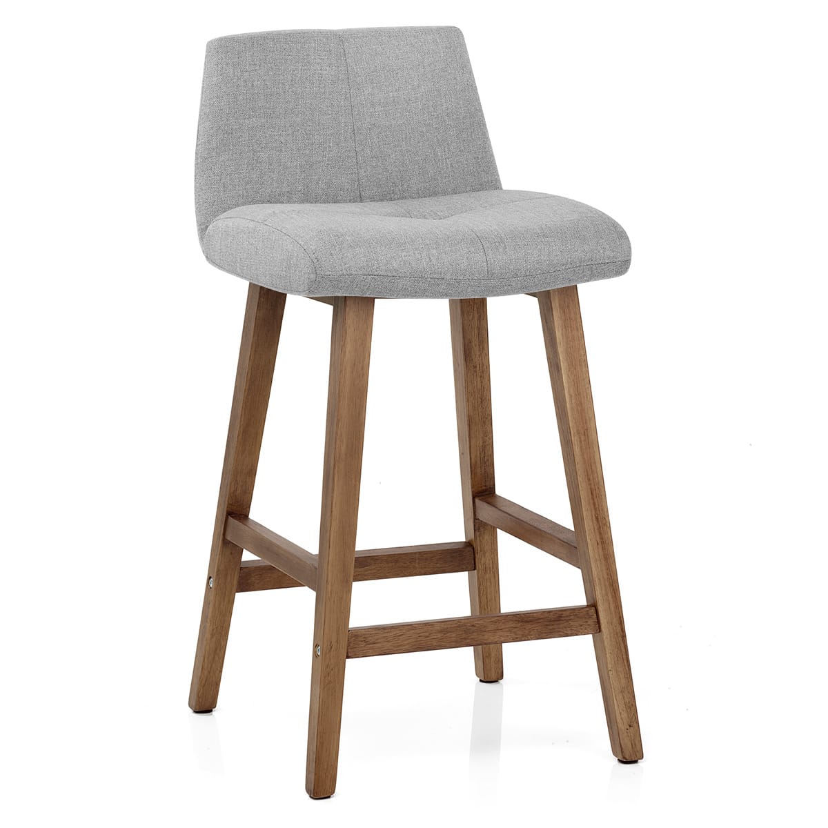 Impulse Wooden Stool Grey Fabric