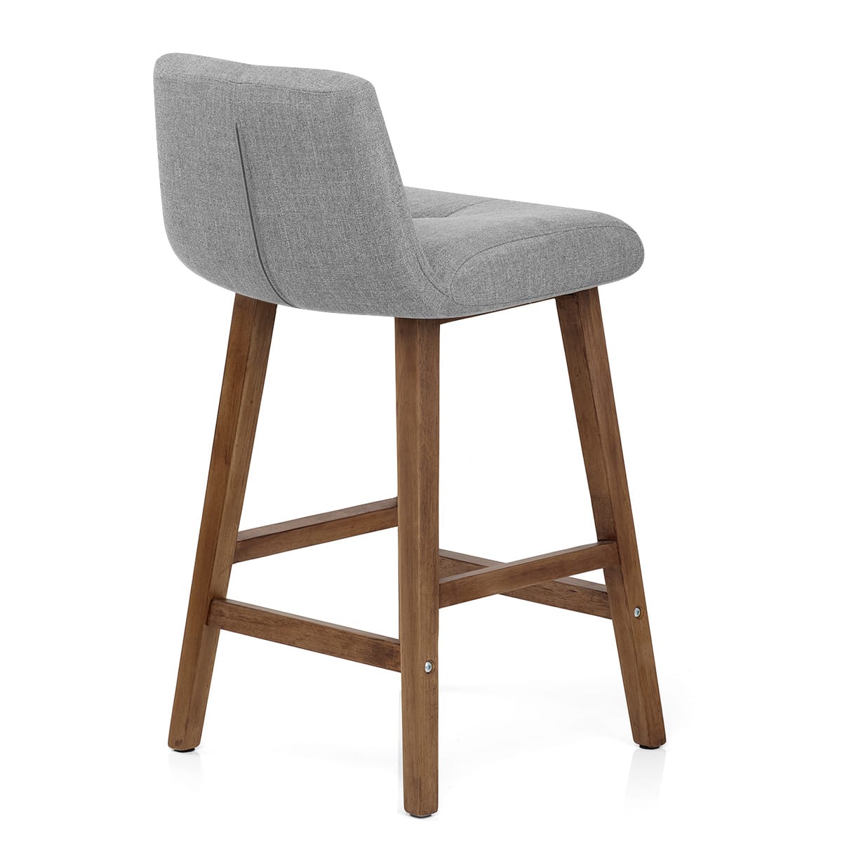 Impulse Wooden Stool Grey Fabric