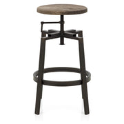 Industrial Turner Stool Dark Wood