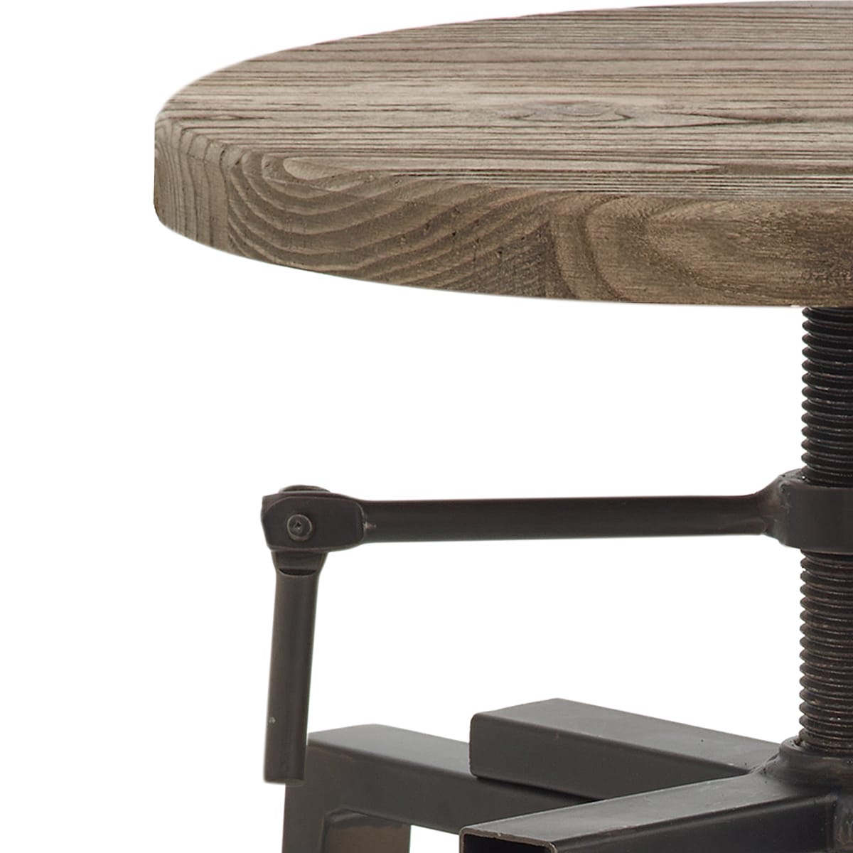Industrial Turner Stool Dark Wood