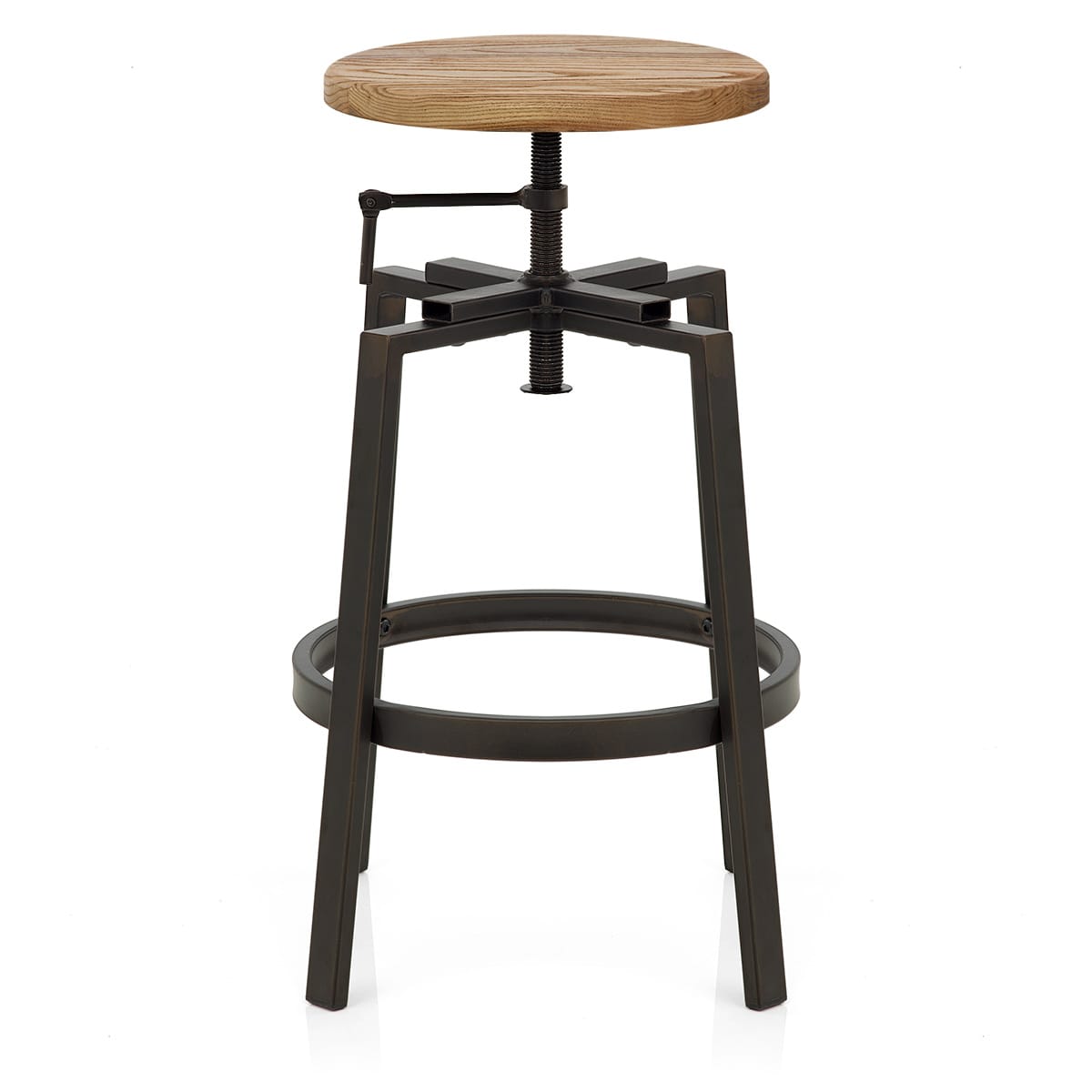 Industrial Turner Stool Light Wood