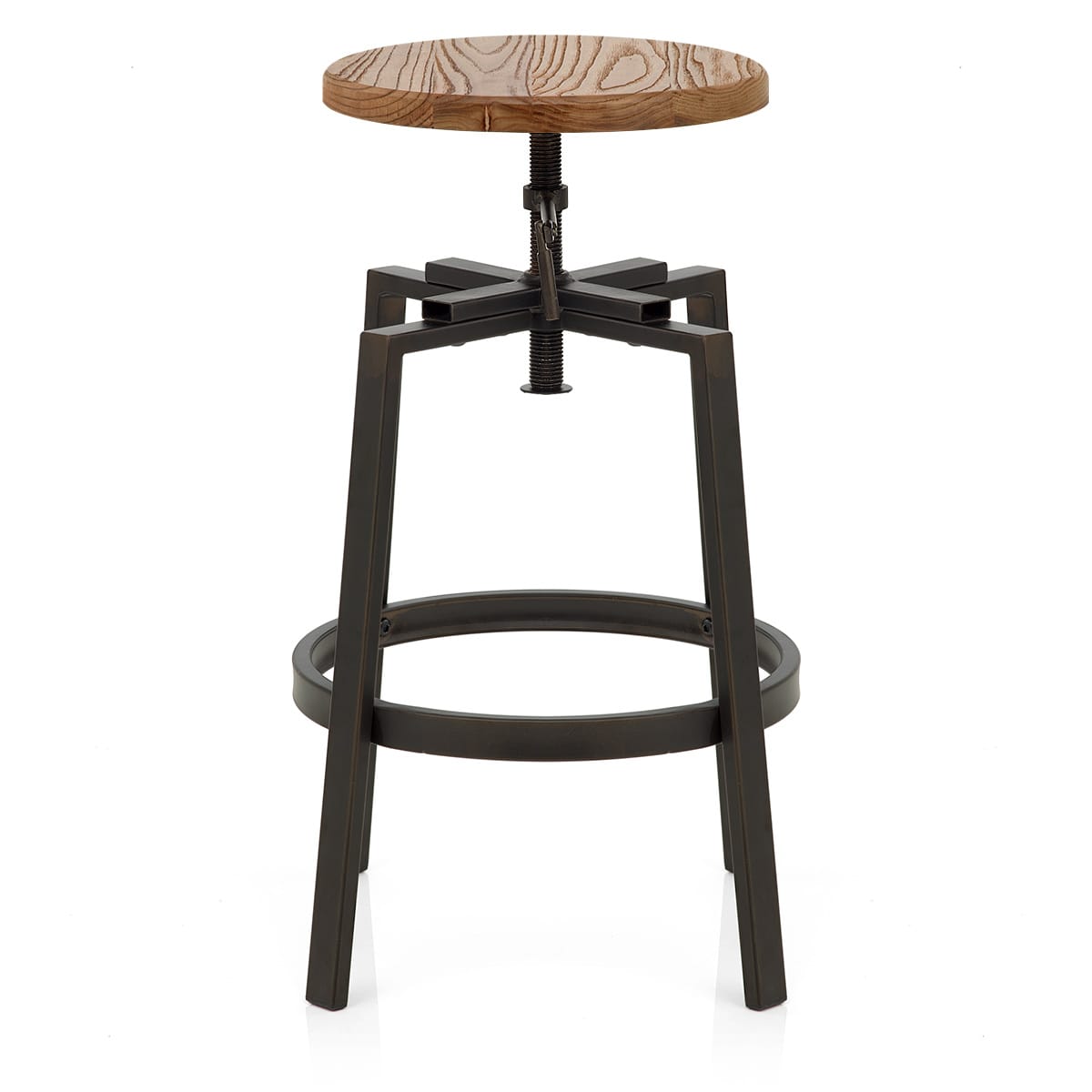 Industrial Turner Stool Light Wood