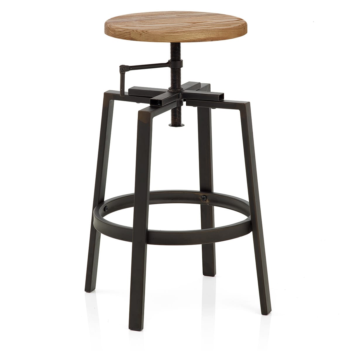 Industrial Turner Stool Light Wood