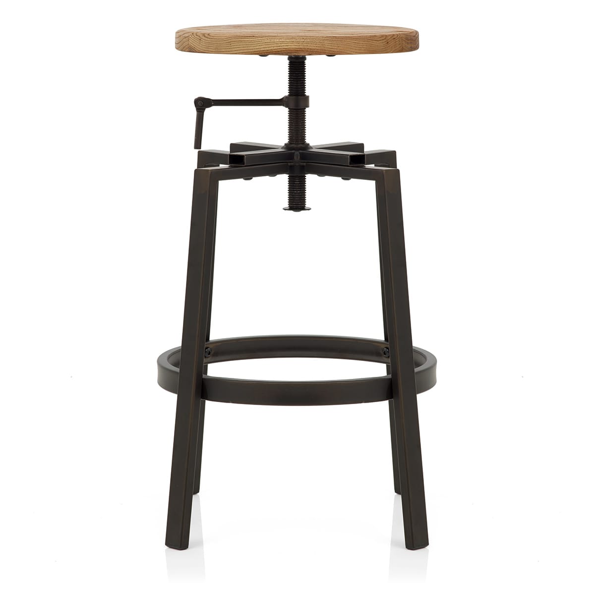Industrial Turner Stool Light Wood