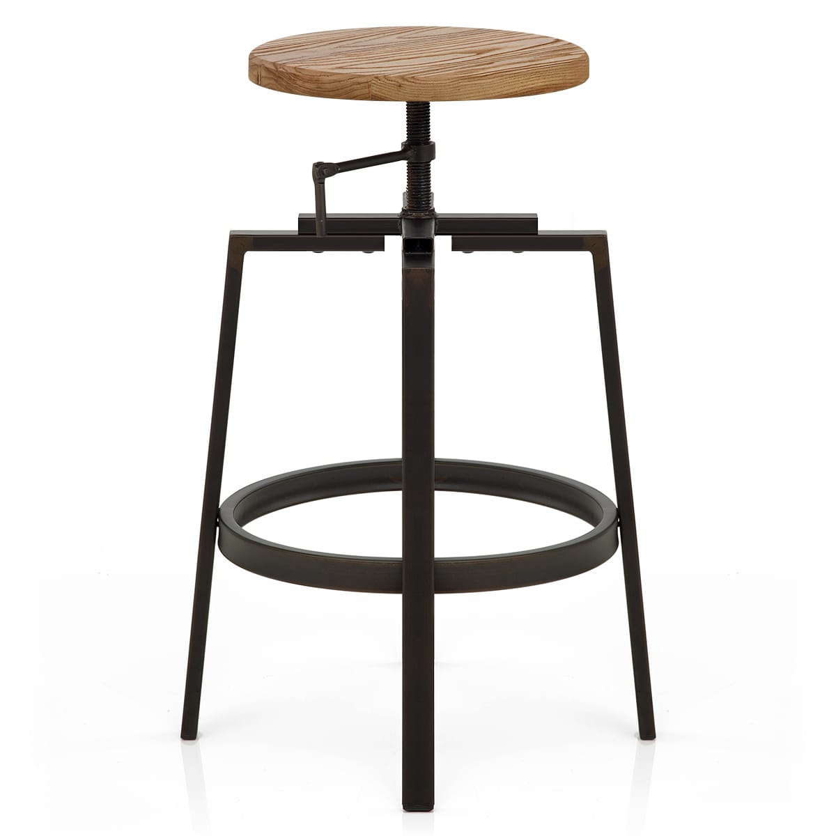 Industrial Turner Stool Light Wood