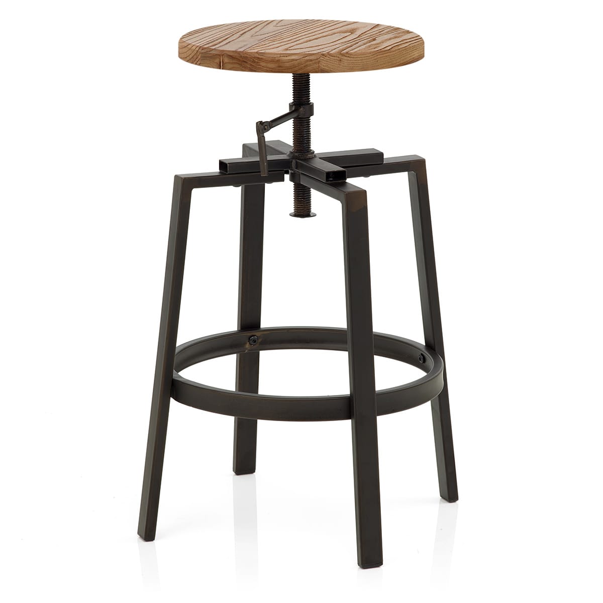 Industrial Turner Stool Light Wood