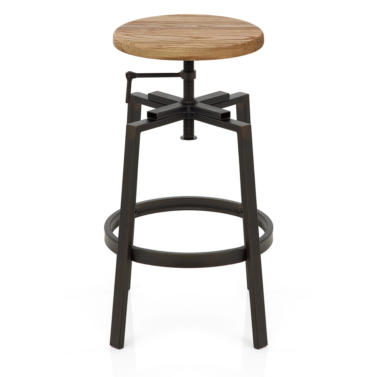 Industrial Turner Stool Light Wood