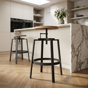 Industrial Turner Stool Light Wood