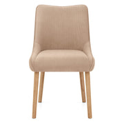 Isabella Oak Dining Chair Beige Fabric