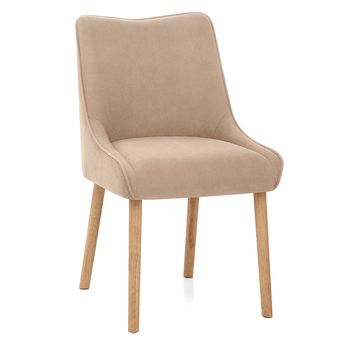 Isabella Oak Dining Chair Beige Fabric