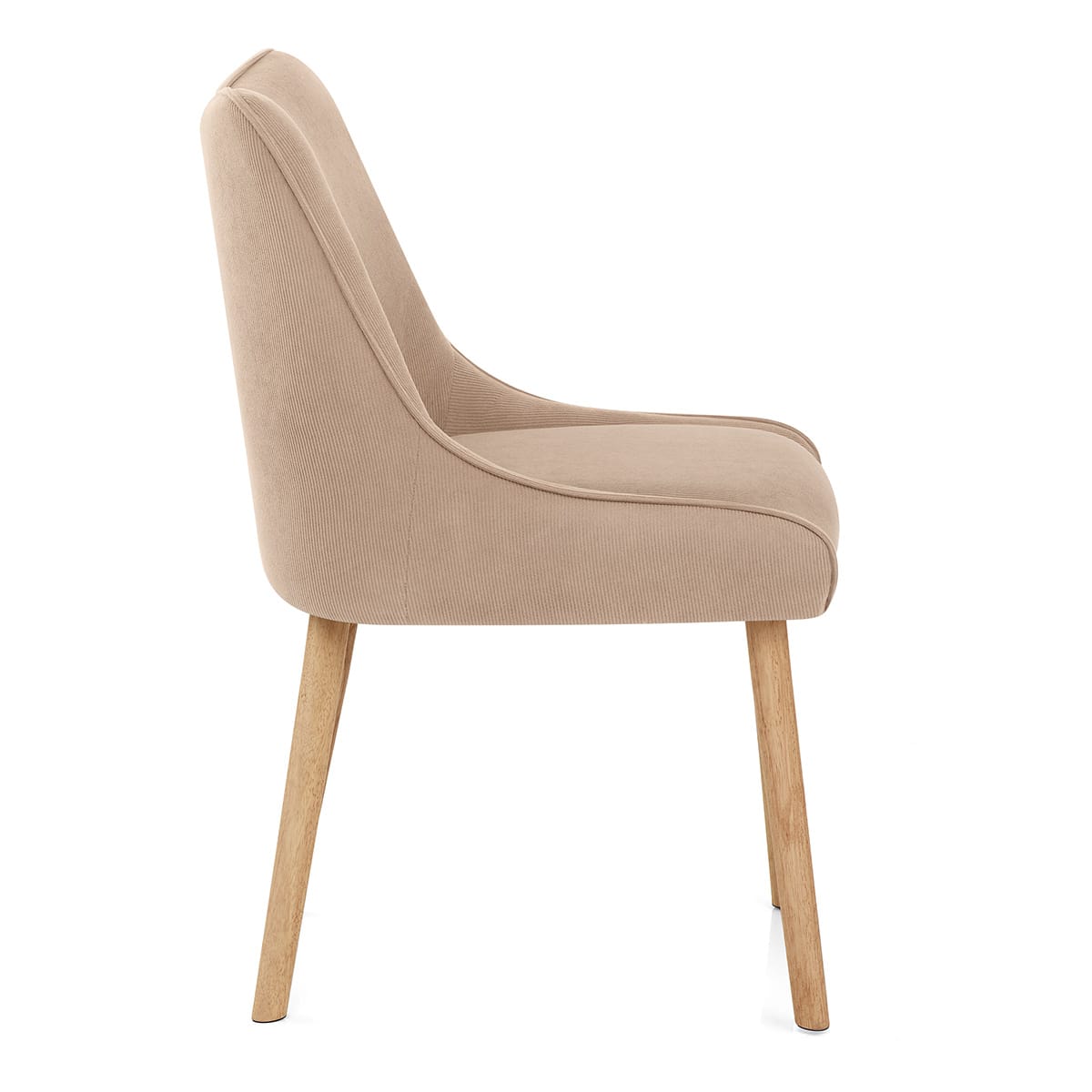 Isabella Oak Dining Chair Beige Fabric
