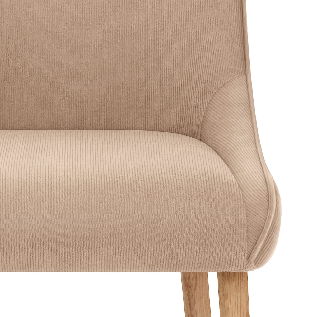 Isabella Oak Dining Chair Beige Fabric