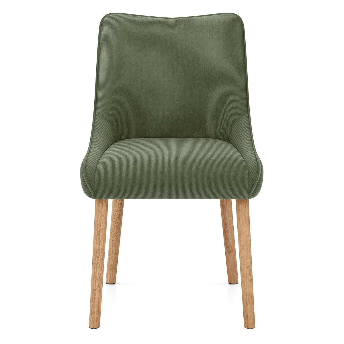 Isabella Oak Dining Chair Green Fabric