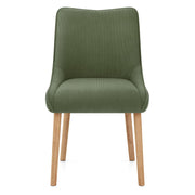 Isabella Oak Dining Chair Green Fabric