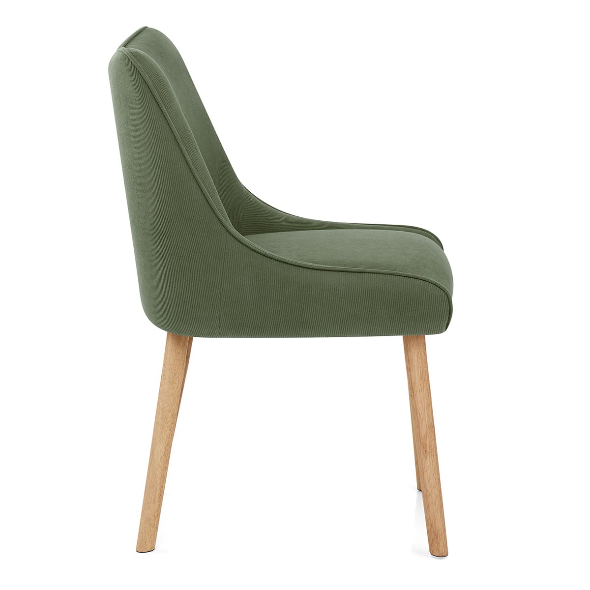 Isabella Oak Dining Chair Green Fabric