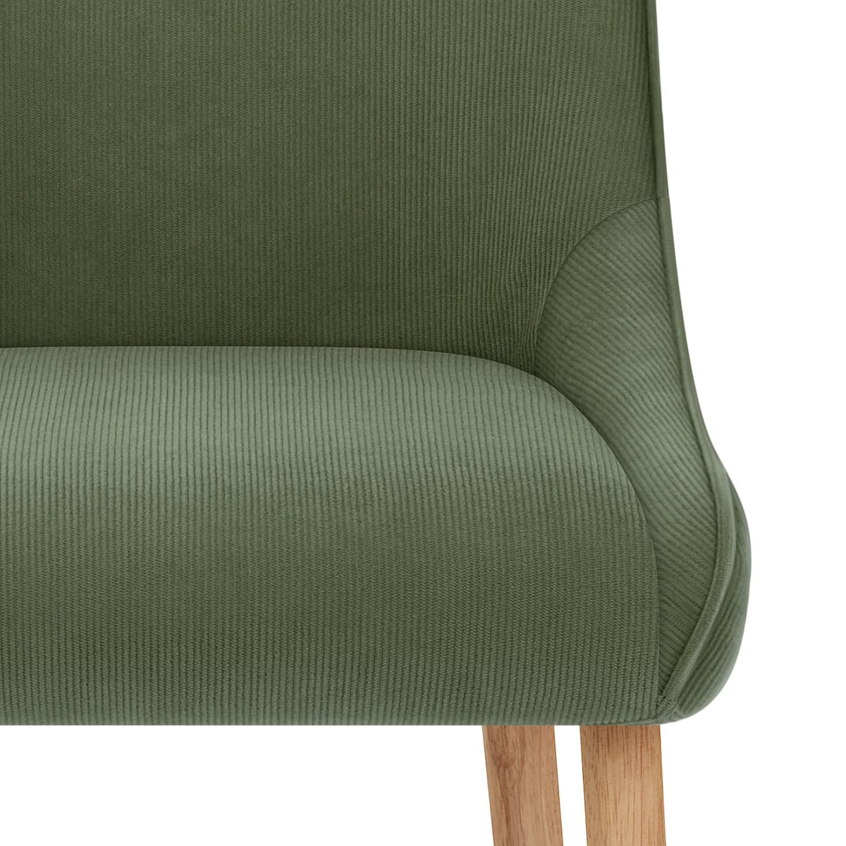 Isabella Oak Dining Chair Green Fabric