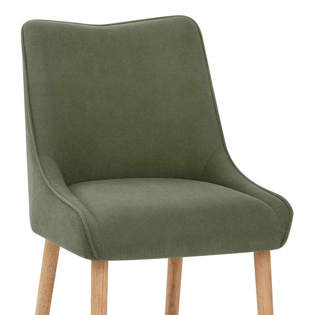 Isabella Oak Dining Chair Green Fabric