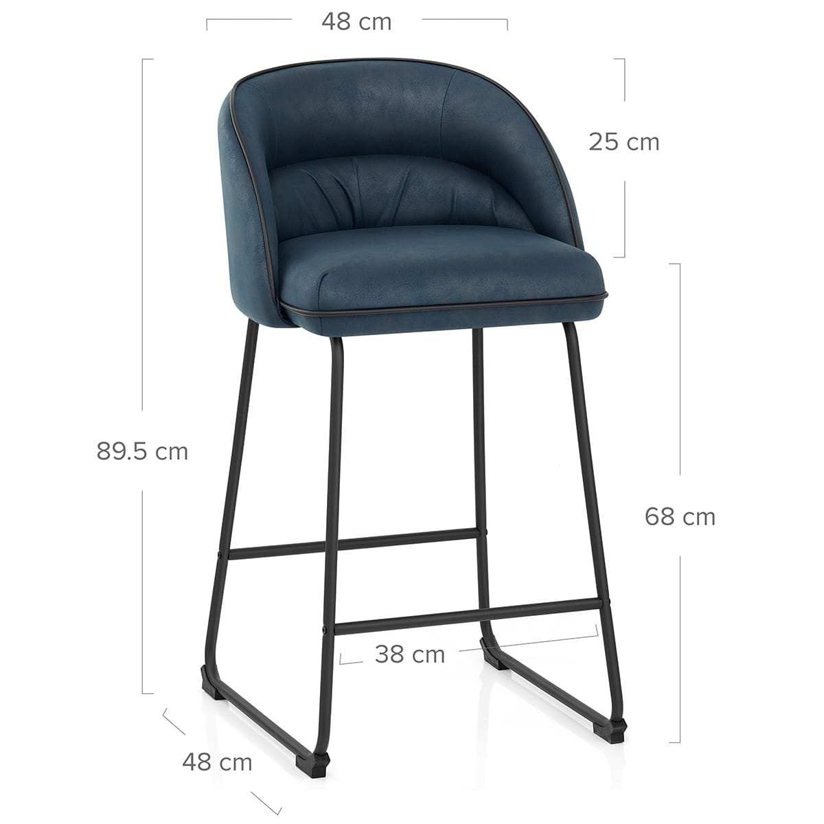 Jackie Bar Stool Blue & Black