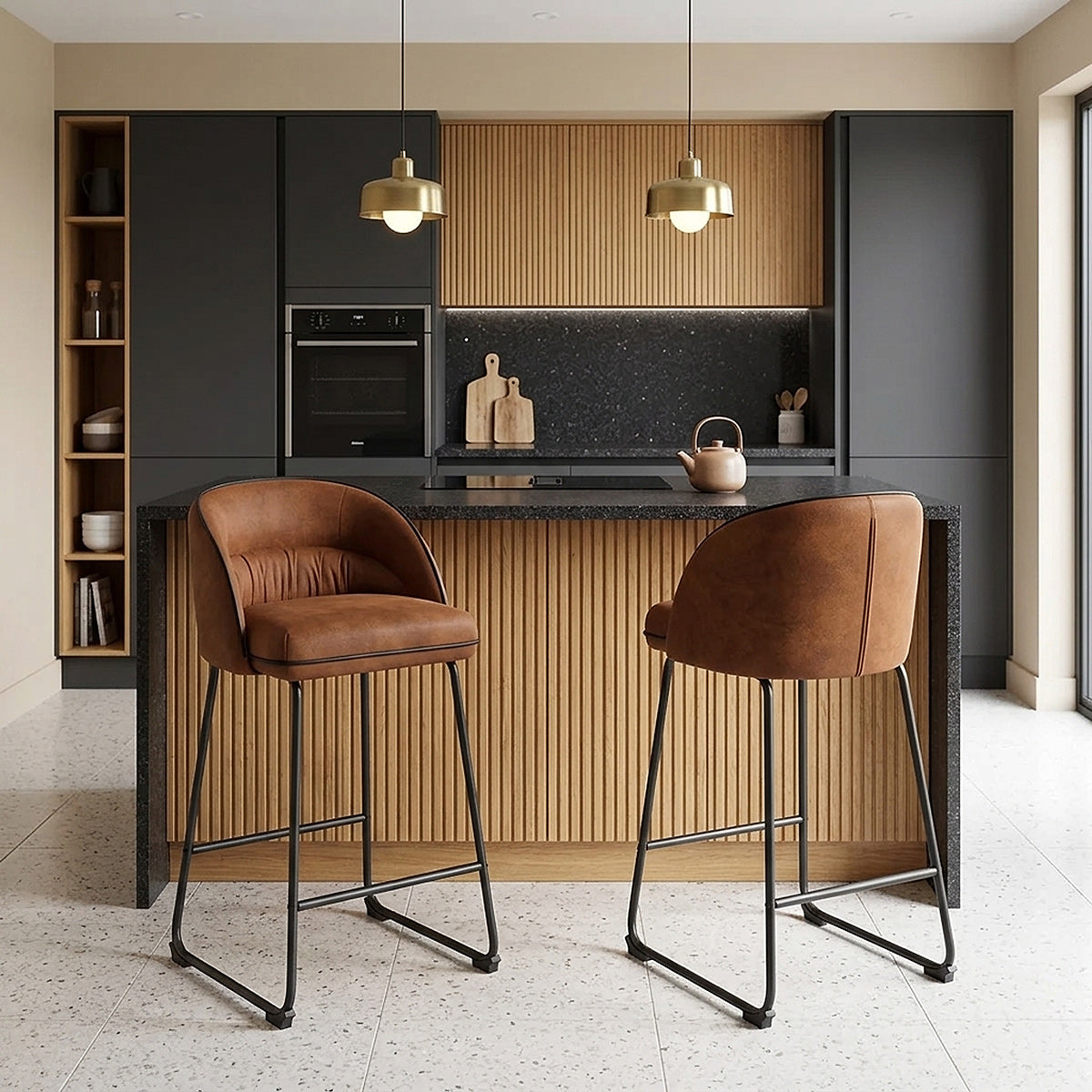 Jackie Bar Stool Brown & Black