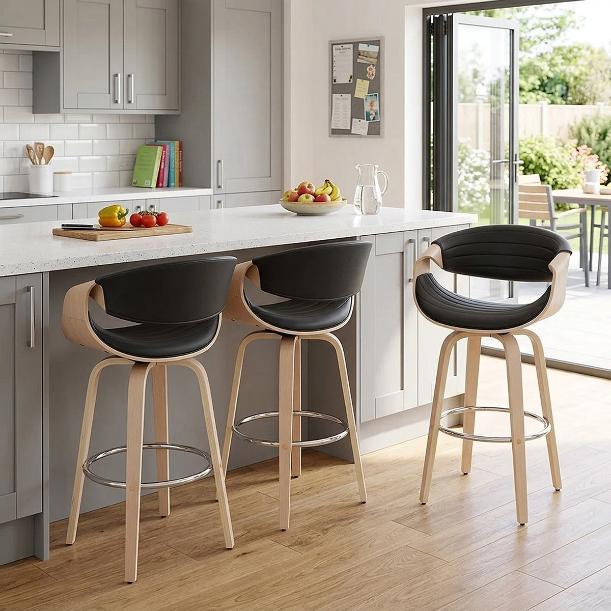 Jefferson Wooden Bar Stool Black