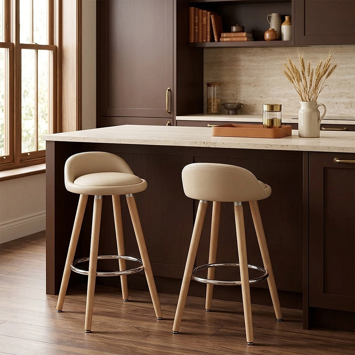 Jive Wooden Stool Cream
