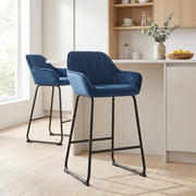 Kanto Bar Stool Blue Velvet