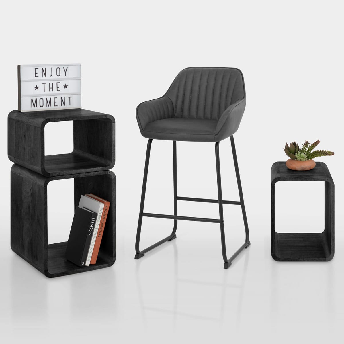 Kanto Bar Stool Charcoal