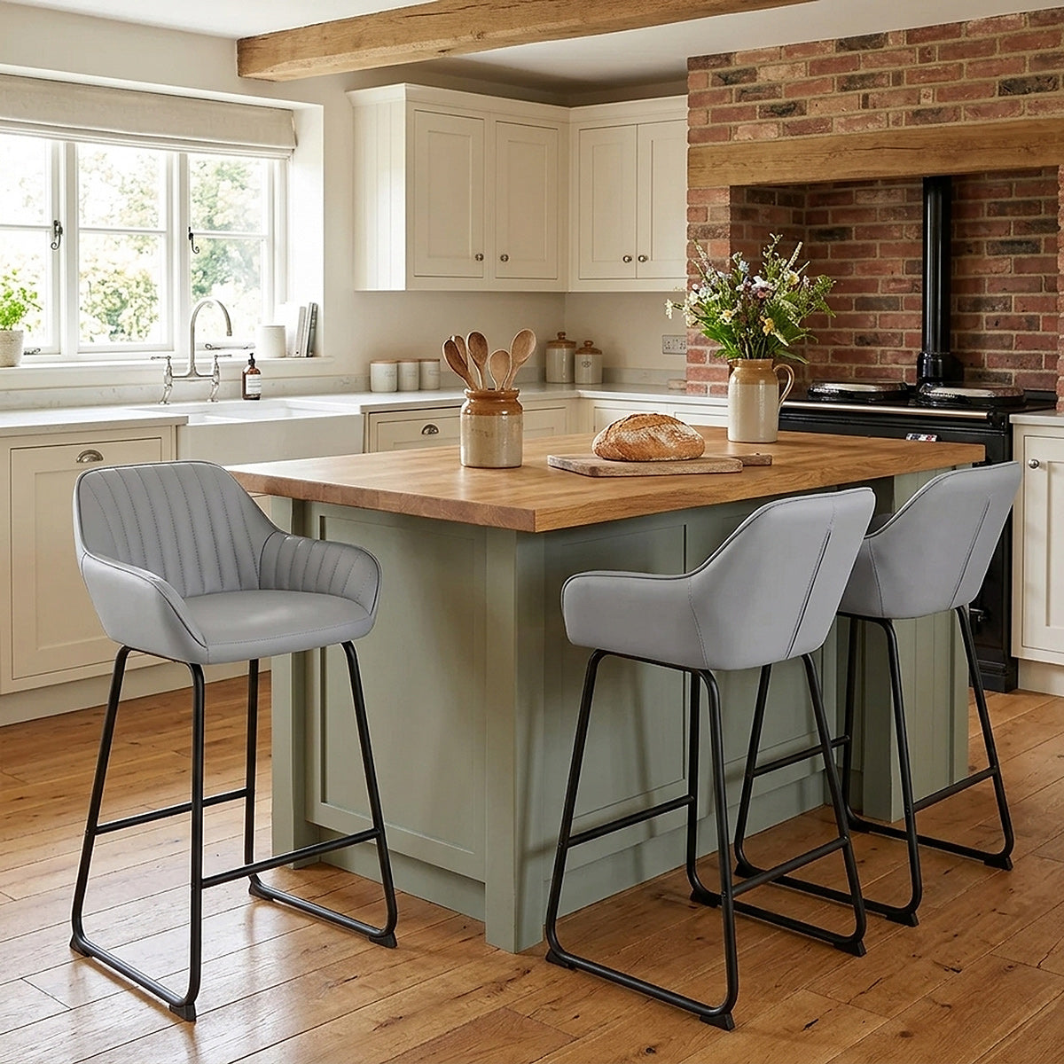 Kanto Bar Stool Light Grey
