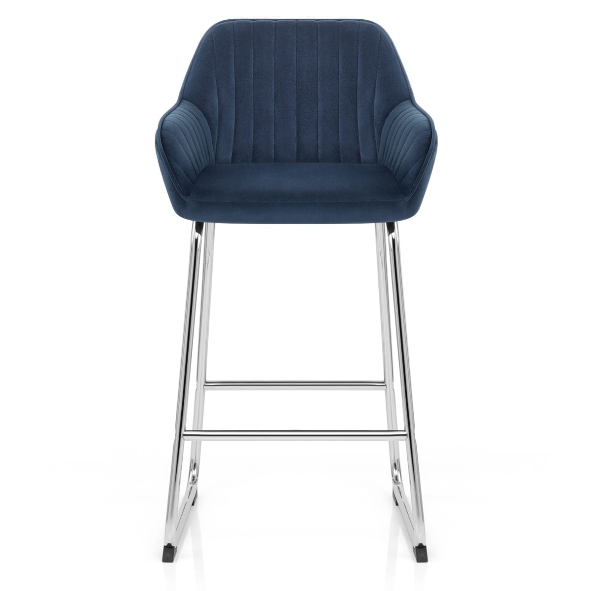 Kanto Chrome Stool Blue Velvet
