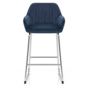 Kanto Chrome Stool Blue Velvet