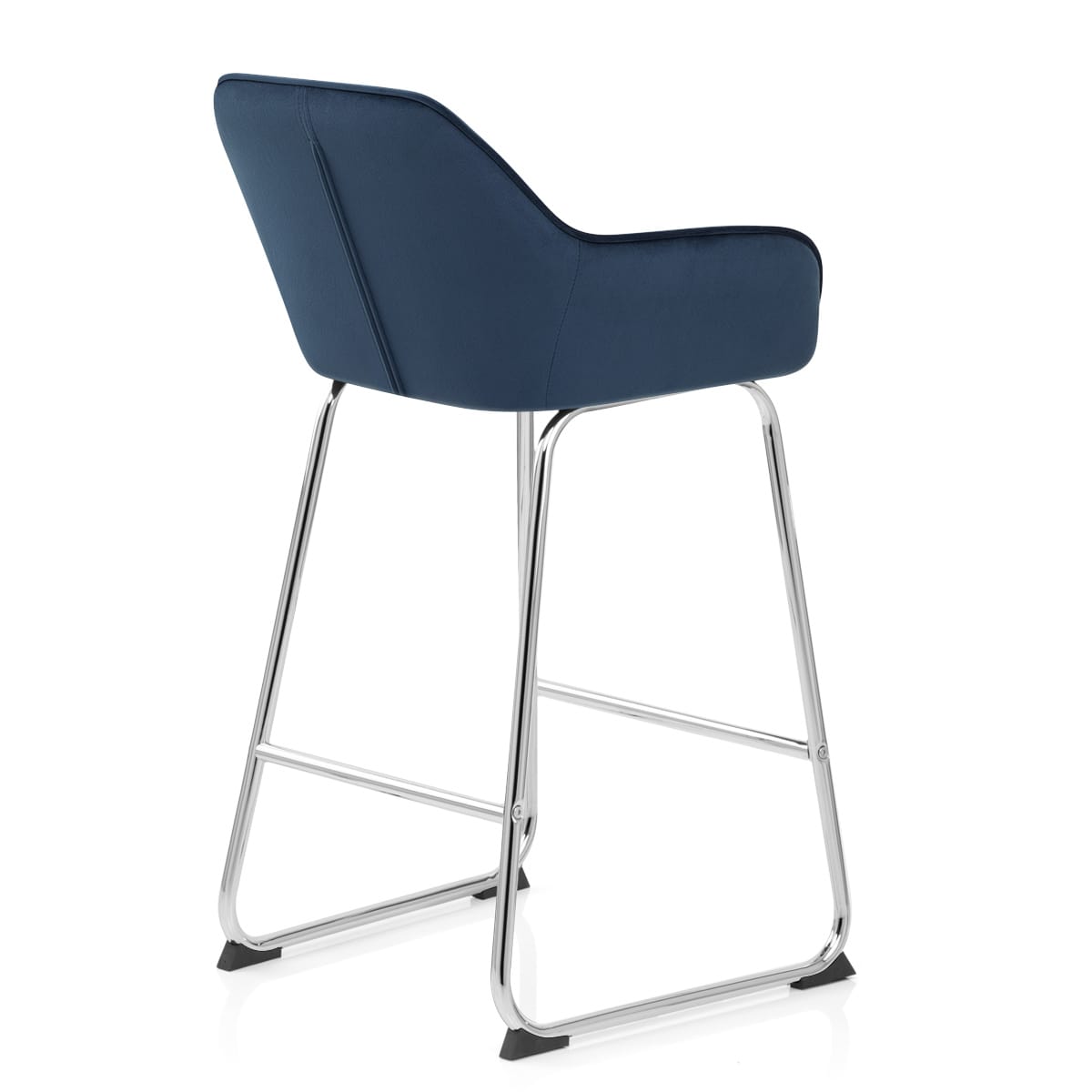 Kanto Chrome Stool Blue Velvet