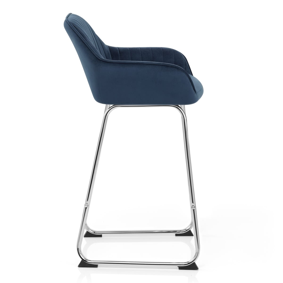 Kanto Chrome Stool Blue Velvet