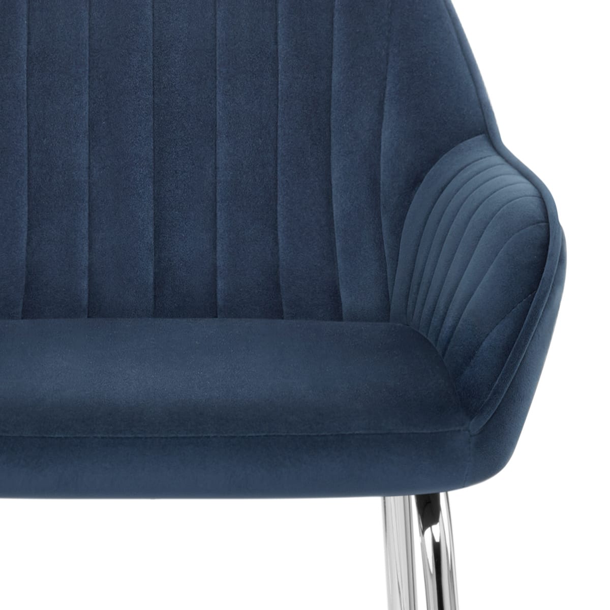 Kanto Chrome Stool Blue Velvet