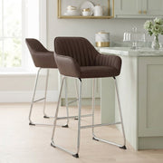 Kanto Chrome Stool Brown