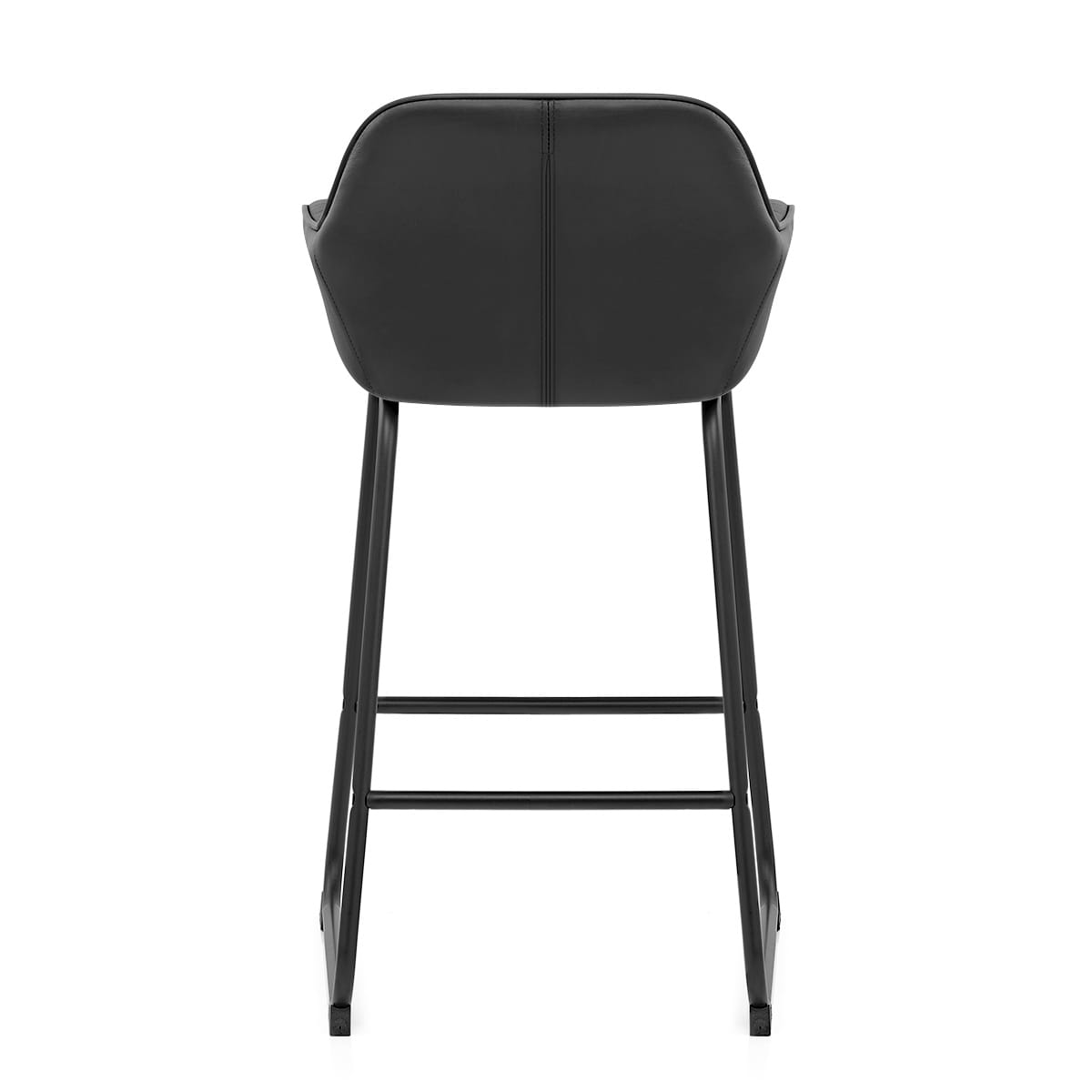 Kanto Real Leather Bar Stool Black