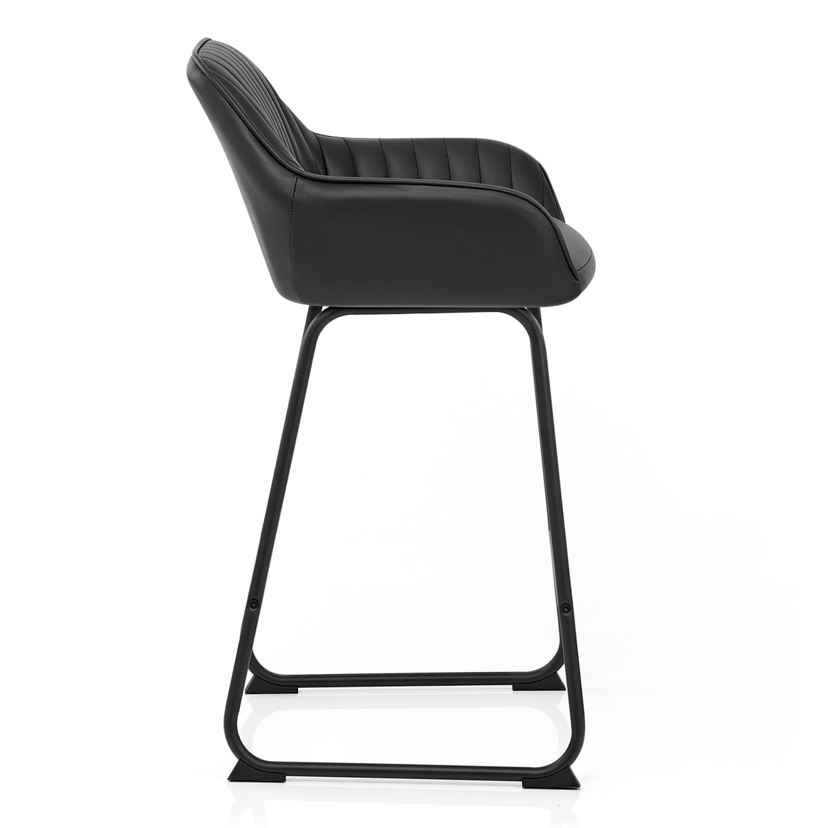 Kanto Real Leather Bar Stool Black